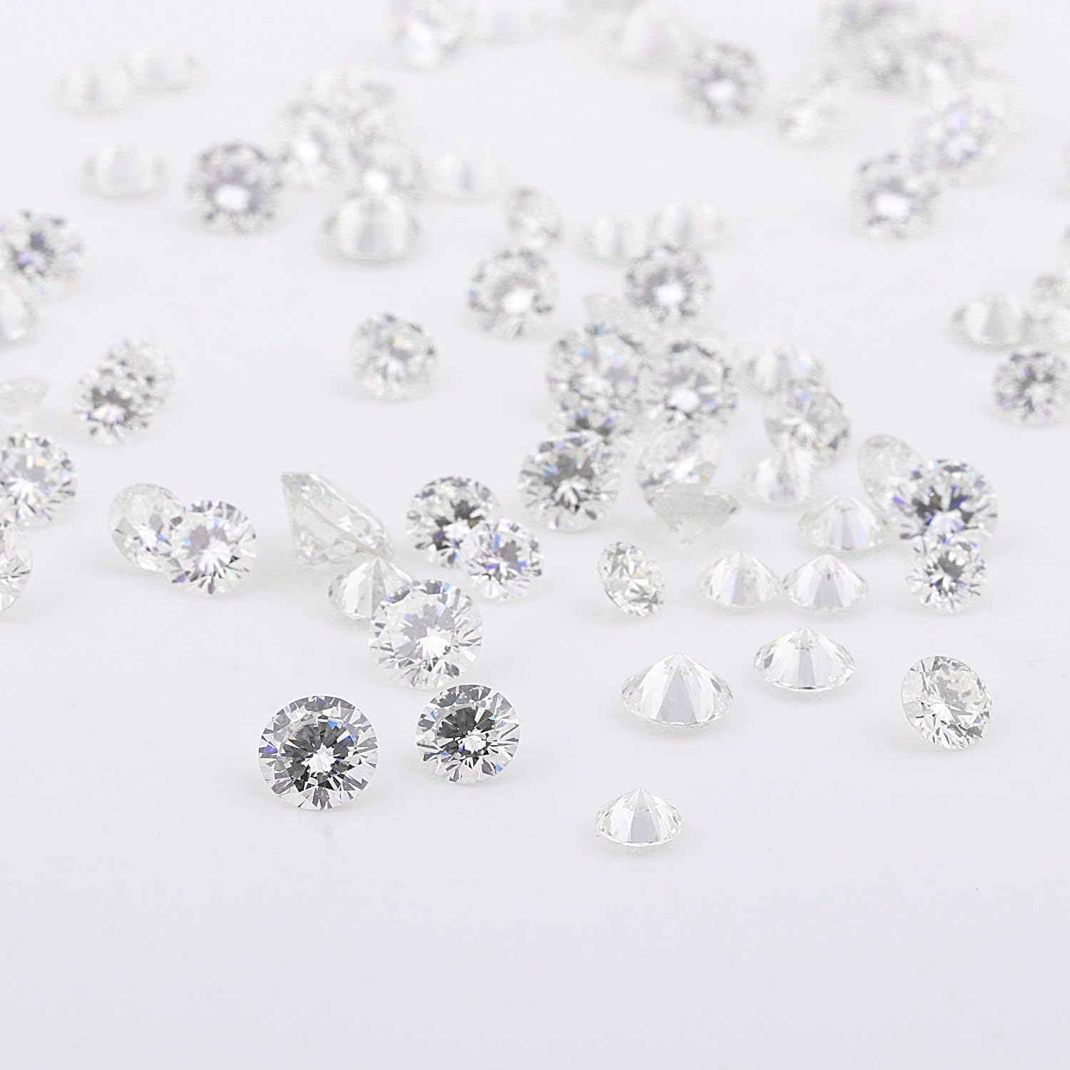 GEMHUB Loose CVD Diamond 1 mm Round Cut 9 Pcs Certified DEF Color VS/VVS Clarity | Lab Grown Diamond for Jewelry Making and Custom Designs