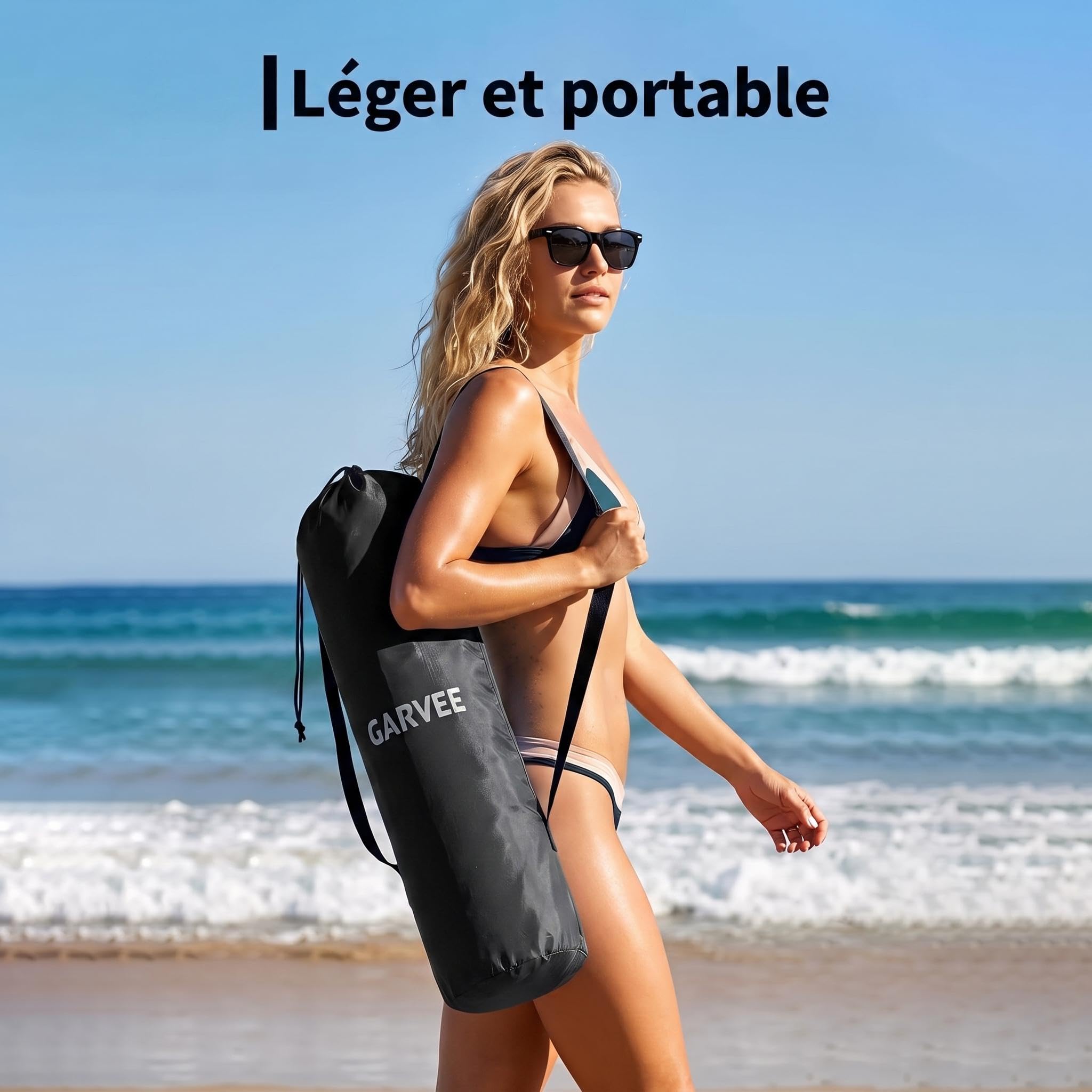 Chaise De Plage Pliante Robuste Et Légère, Haut en Maille Ultralége 2pack | Sangles Sac à Dos, Poche Téléphone, Porte-Gobelet