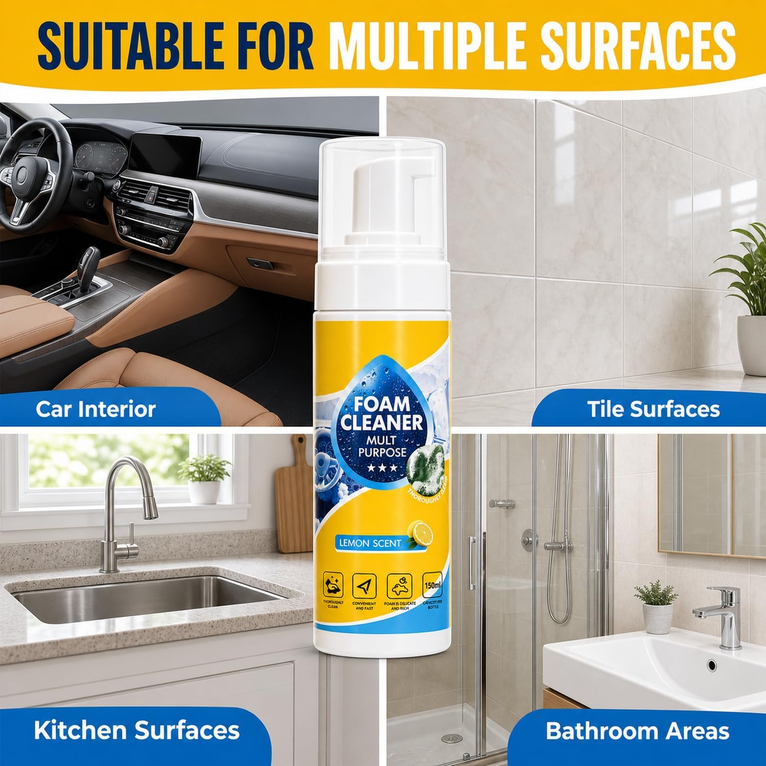 Multi-Enzyme Foam Cleaner, Multi Purpose Deep Cleaning Spray image 5