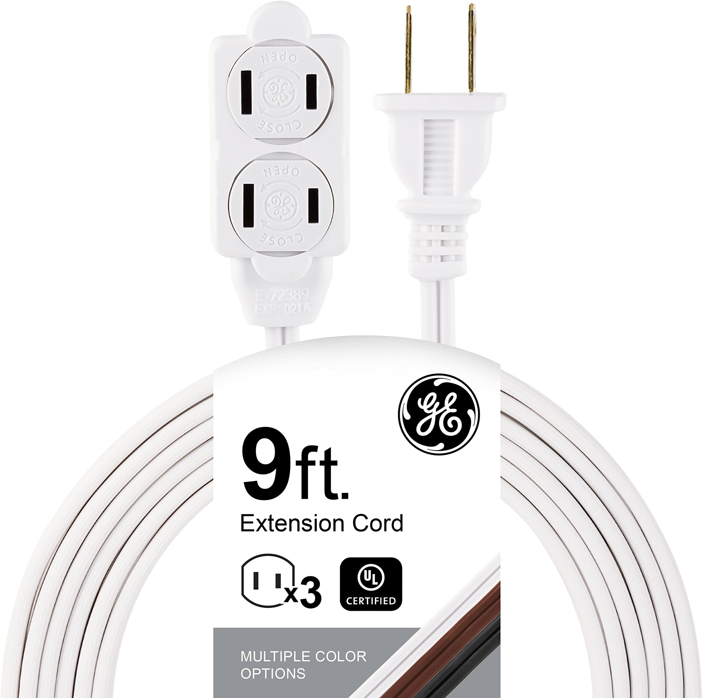 GE 9 Ft White Extension Cord