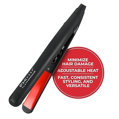 FHI Heat Platform Plus Curve Pro - Plancha de pelo de 1 pulgada – Plancha de cerámica de turmalina iónica para rizos hinchables u ondas de playa –