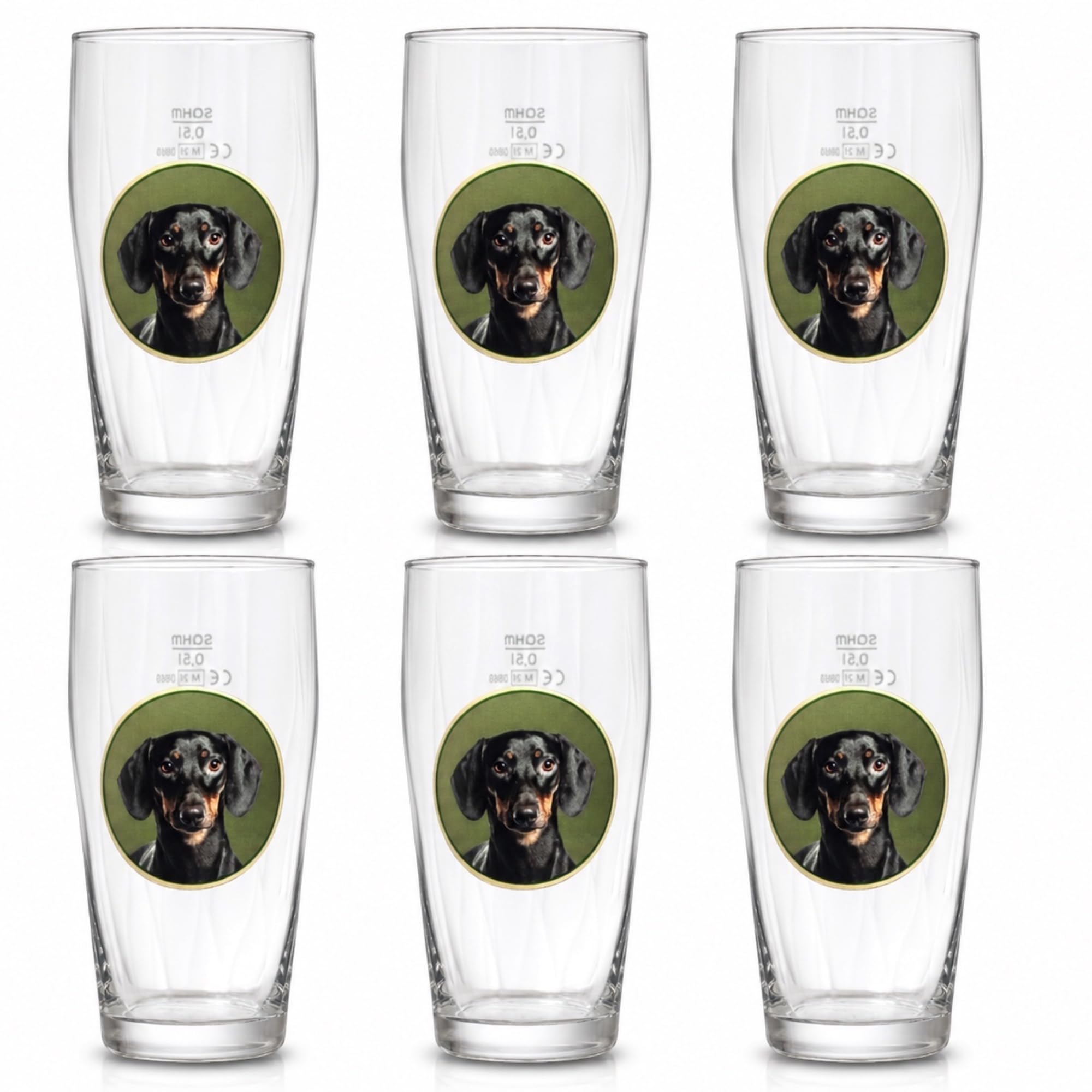 Willibecher Kurzhaardackel 0,5 l – 6er-Set Biergläser