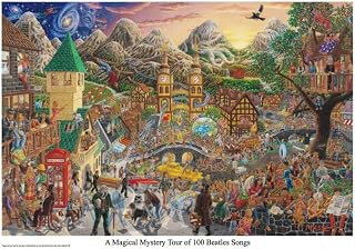 Tom Masse Magical Mystery Tour of 100 Beatles Songs Music Poster Print - 32x22