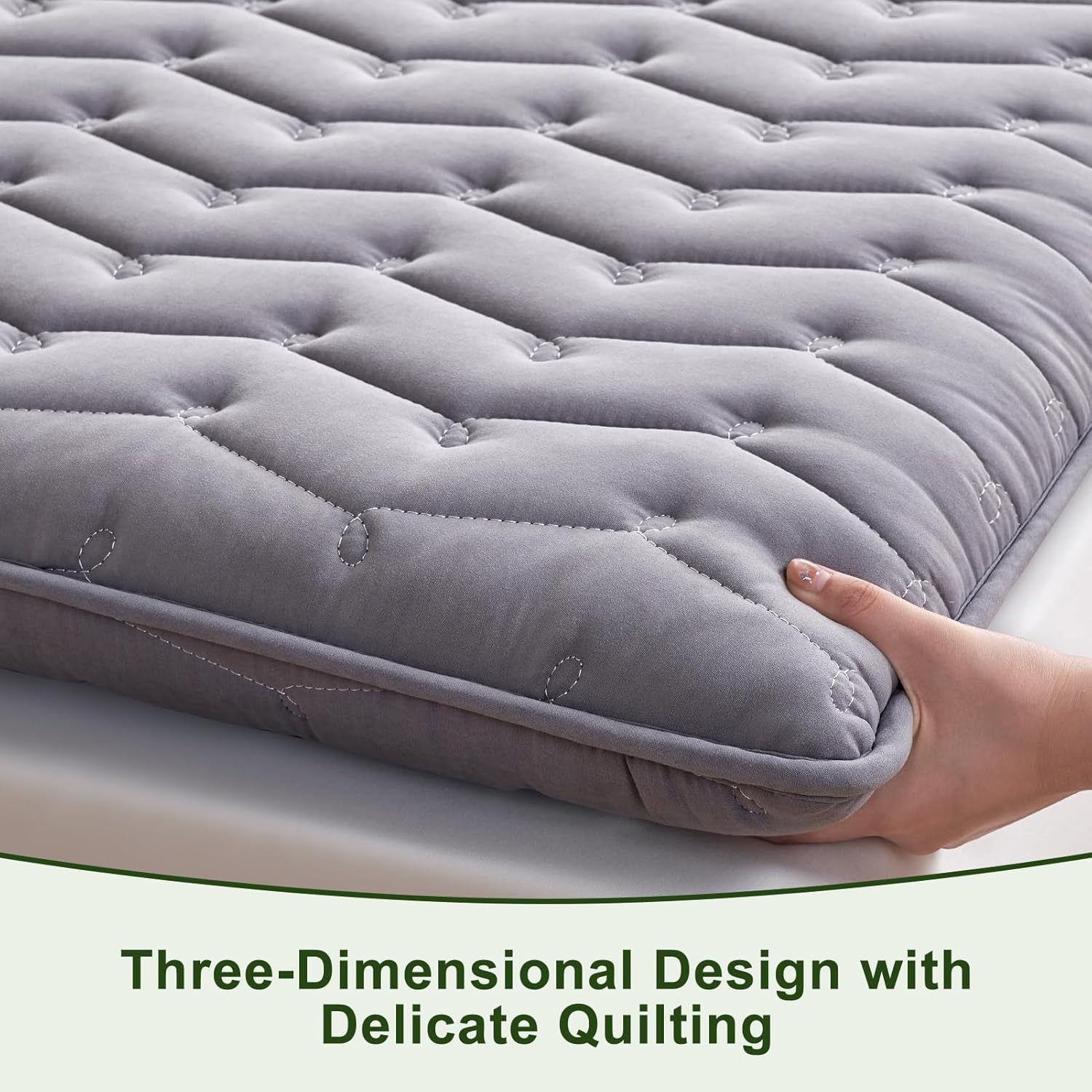 Premium Foam Full Mattress Topper,Firm Mattress Topper for Back Pain,Provide Lasting Support,Thicken Bed Topper,Premium Gray(75×54Inches)