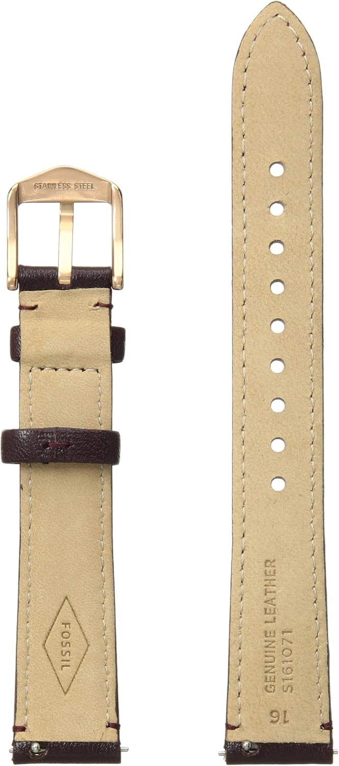 Fossil Unisex 22mm Leather/Silicone Interchangeable Watch Band Strap, Color: Light Brown/Silicone-Backed (Model: S221300): Watches