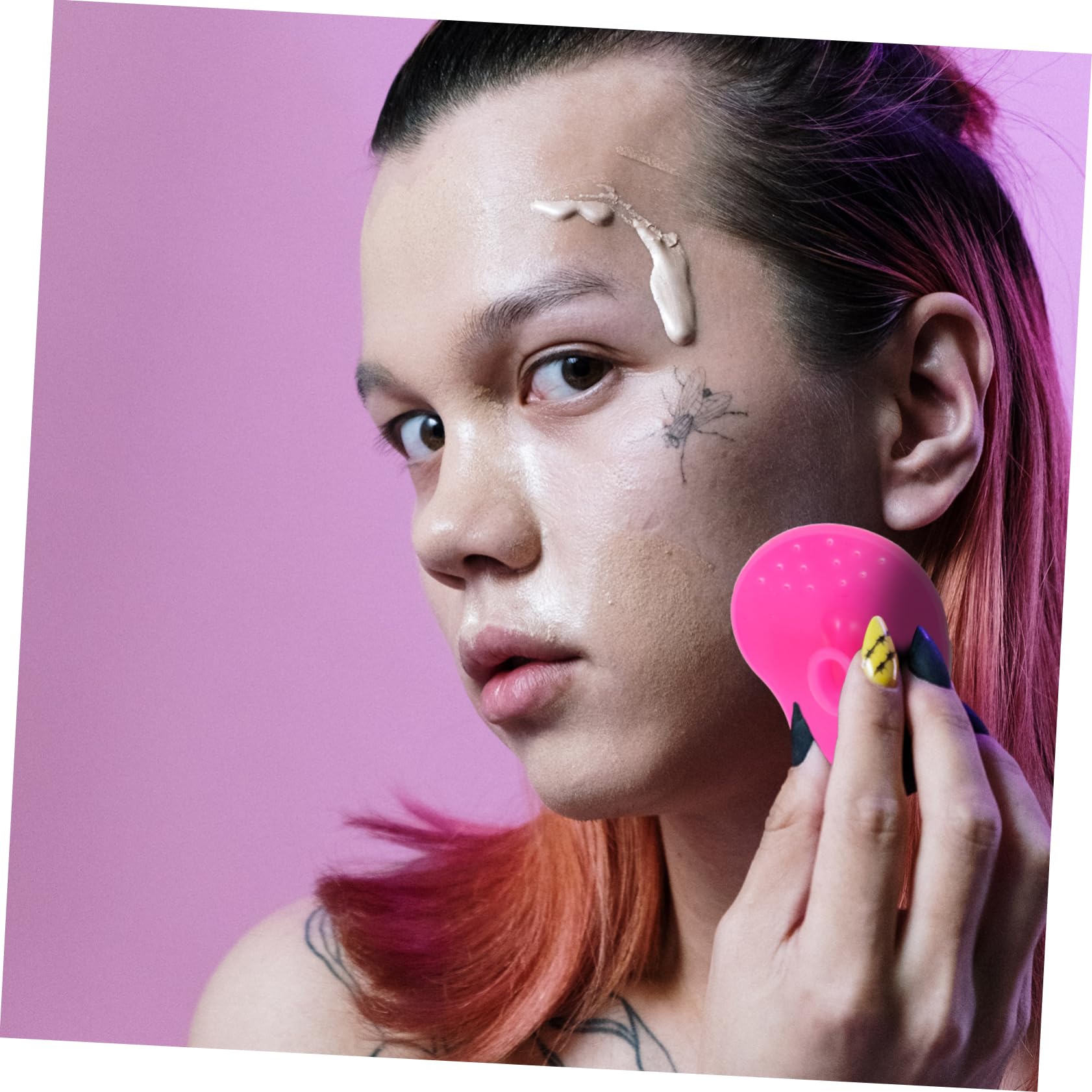 PACKOVE Face Brush 4pcs Silicone Deep Cleansing Portable for Travel Random Color