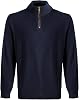 Viyella Mens 14 Zip Mock Neck LS Sweater Medium, Navy
