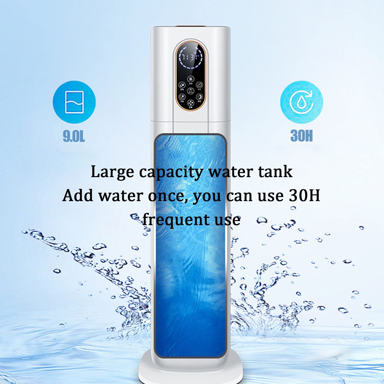Umidificatore da pavimento con riempimento dall'alto Purificatore d'aria Silenzioso Creatore di nebbia da pavimento Umidostato Diffusore di oli essenziali Modalità nebbia regolabile Umidità costante