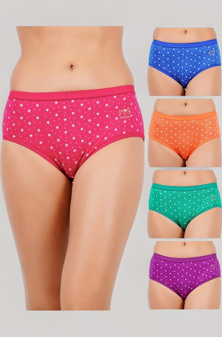 Women's Cotton Panties (Pack of 5) Color May Vary