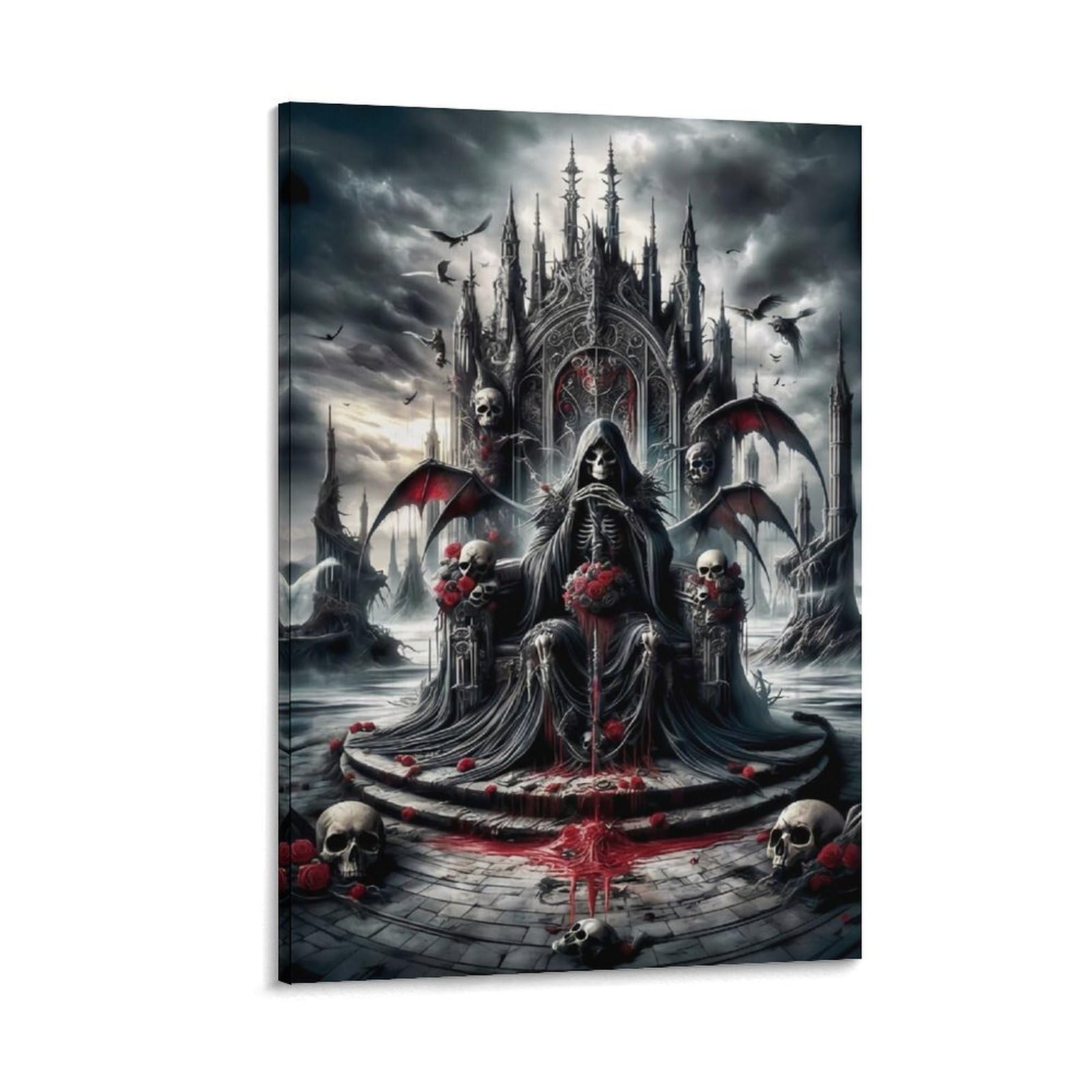 DHBANEIOK Dark Fantasy Throne Poster Artwork Giclee Canvas Prints Modern Canvas Wall Art Picture Wall Hanging for Bathroom Wall Decor 12x18inch(30x45cm)