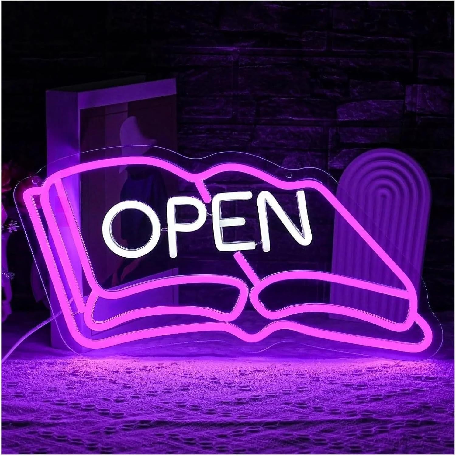 LED Neon Signs Bar Open Coffee Beer Cigarette Neon Sign Acrylic LED lights with Hanging Chain Light Up Sign for Bar Pub Store Man Cave Home Party Club Wall Decor 5V USB Powered Dimmable