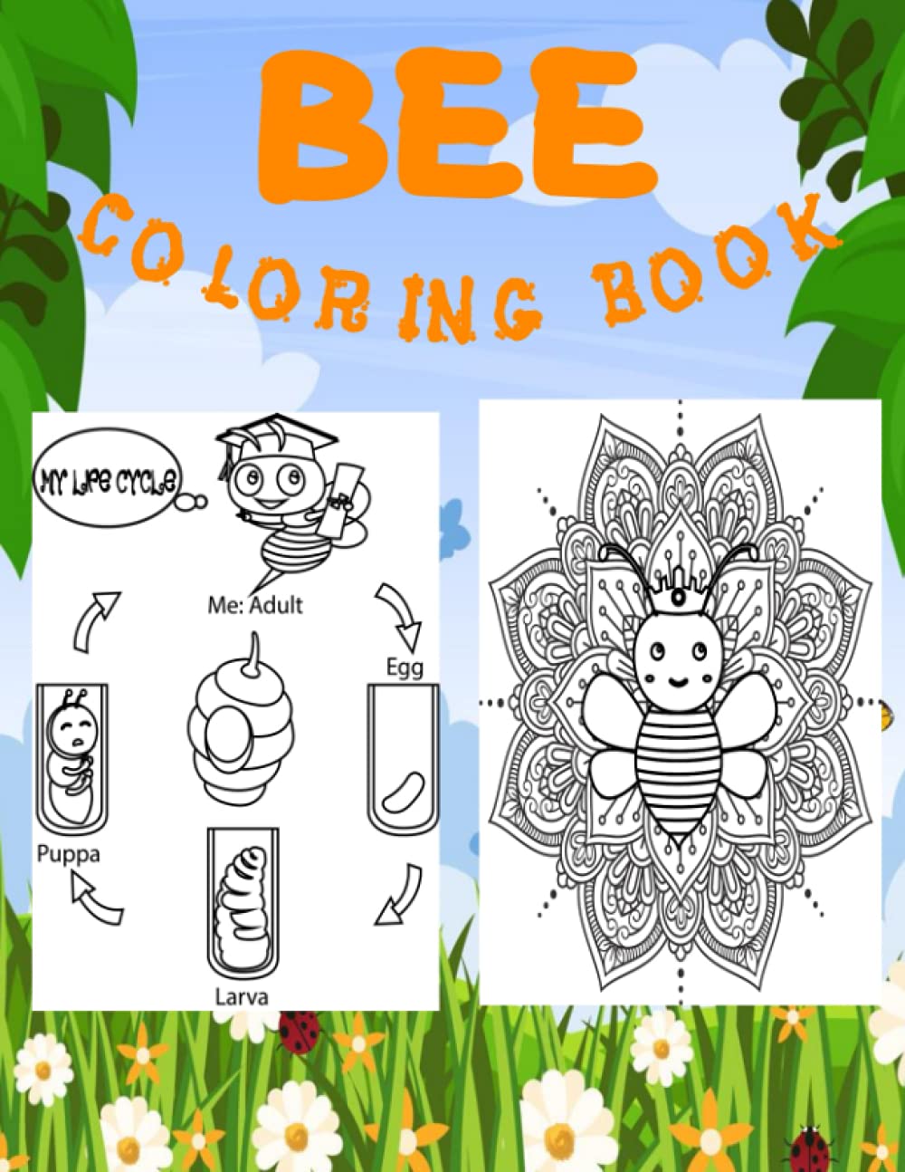 Buy Bee coloring book for kids: Color and learn the life cycle of bees