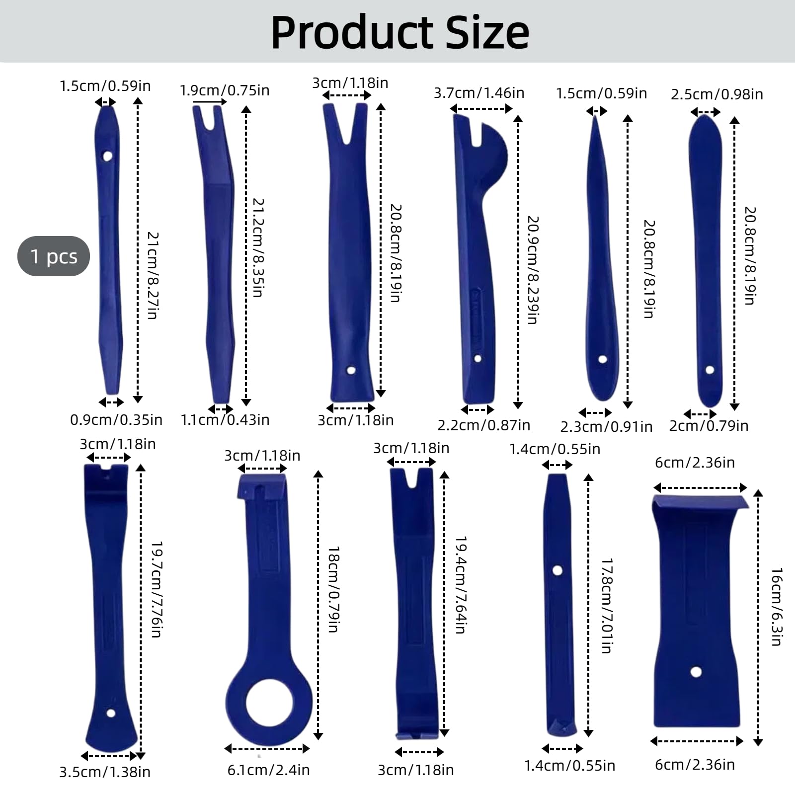 38PCS De Herramientas Kit, Desmontar Interiores De Coche, Herramientas Extracción Paneles, Salpicadero, Puertas Y Clips, Material ABS Resistente, Diseño Ergonómico Antiarañazos Con Estuche (Azul）