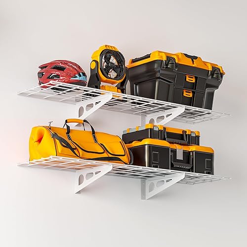 Miniatura 16 de Estantería de garaje de 1 x 6 pies, paquete de 2 estantes de pared para garaje, cocina, almacenamiento de despensa, estantería de capacidad de carga