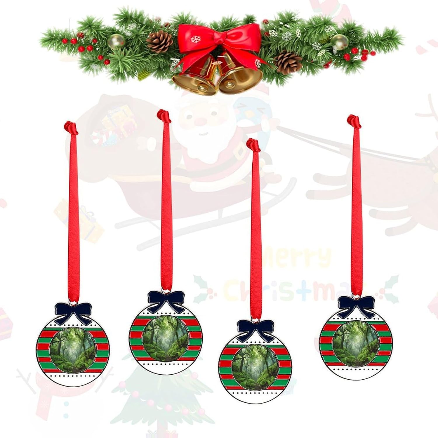 Christmas Ornaments Set, Non-Fade Festive Tree Hangers, Fireplace Mantel & Party Decorations with Hanging Rope, Elegant Holiday Home Decor Gift, Tropical Rainforest Alloy Christmas Pendant
