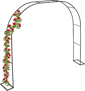 Relaxdays Rosenbogen, Metall, HxBxT: 210 x 280 x 40 cm, schwarz