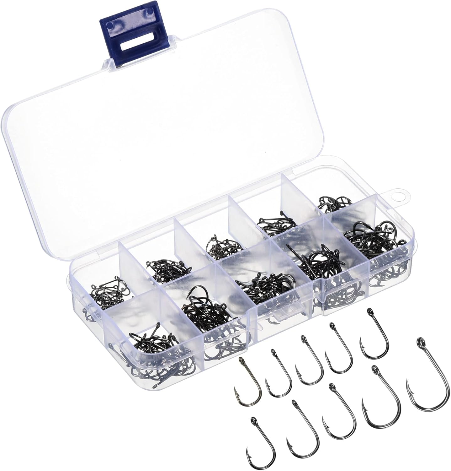 PATIKIL 10 Sizes Catfish Hooks, 300 Pack 312 Claw Fish Hook Fishing Hook High