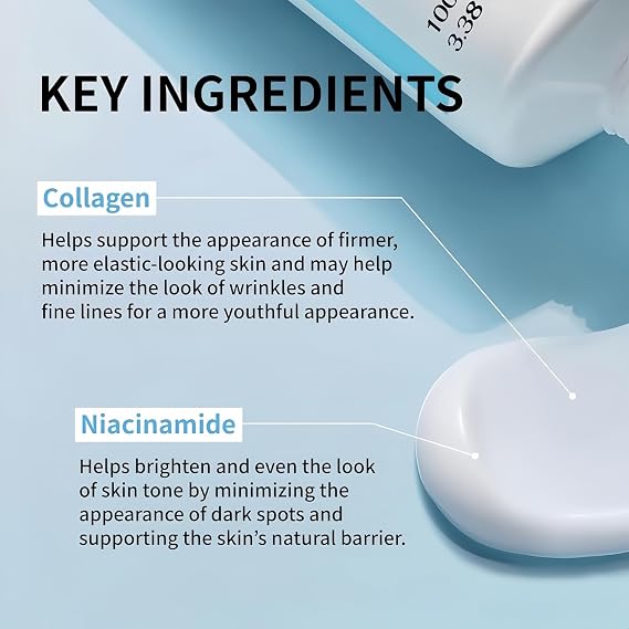 Moisturizing Face Cream with Nicotinamide & Hyaluronic Acid & Collagen, Youthful Formula for Skin Repair & Hydration, Suitable for All Skin Types, 1PCS