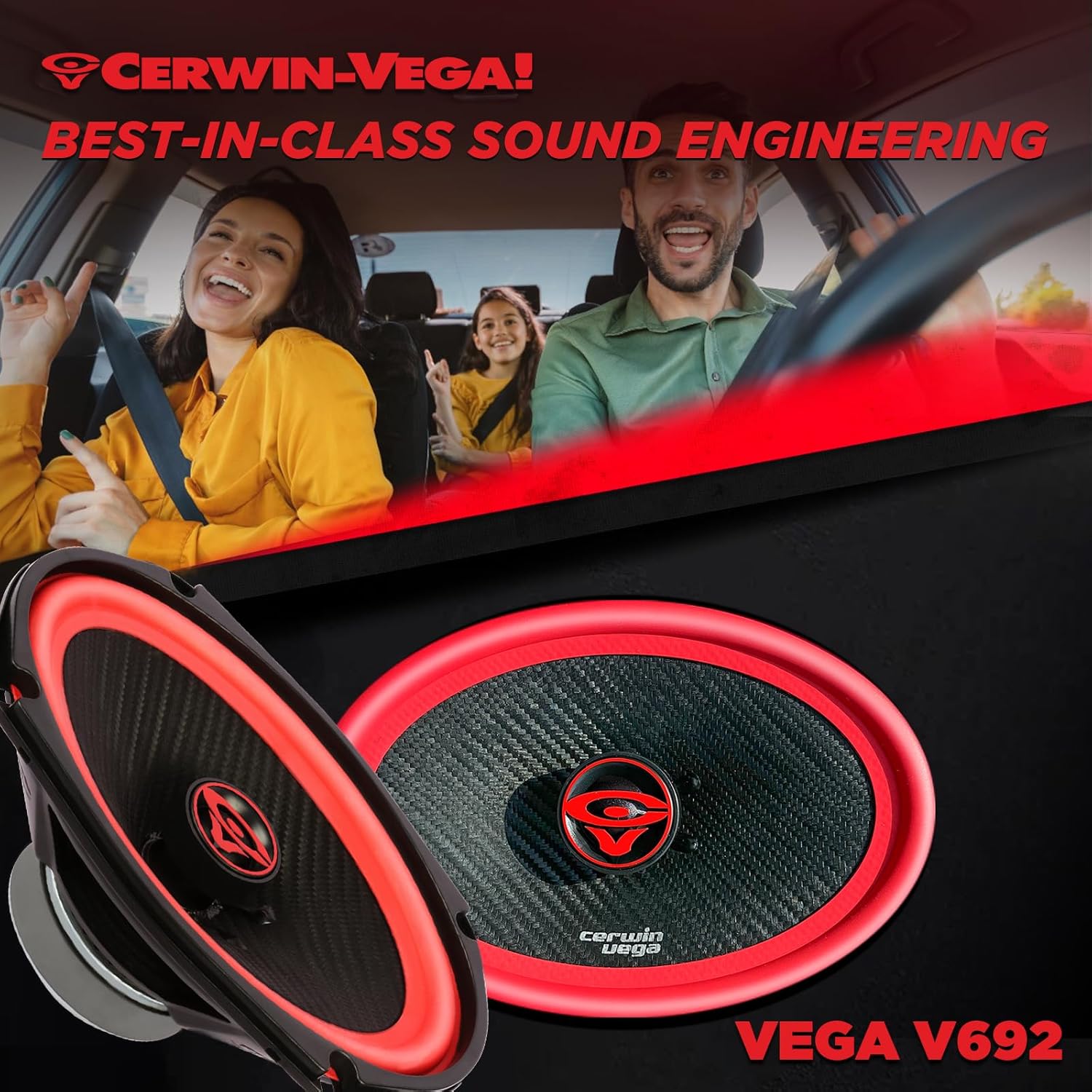 Vega 2025 Edition - 6"x9" 2-Way COAXIAL Full Range Speakers (2Ω) - V692