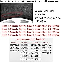 Vista 6 de Cubierta de Neumático de Repuesto Rosa Brújula Negra UV Impermeable a Prueba de Polvo para Rueda de Repuesto, Adecuada para Remolque, RV, SUV