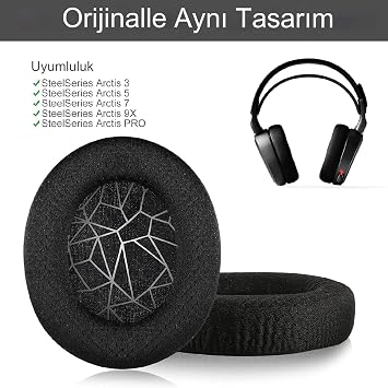 Steelseries Arctis 1 3 5 7 9 9x Pro Compatible Headphone Sponge Pad Headphone Pillow Pad (BLACK-WHITE)