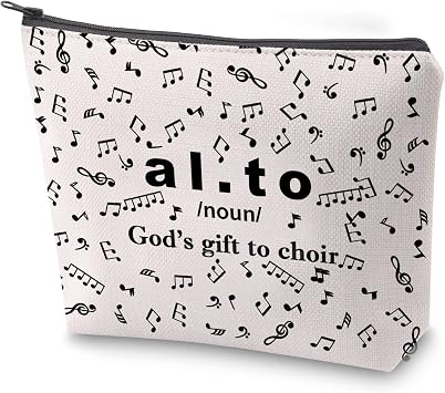 ZJXHPO Choir Survival Kit Church Choir Cosmetic Bag Show Choir Makeup Bag With Zipper Choral Music Gift Alto Musical Gift, ALTO, No