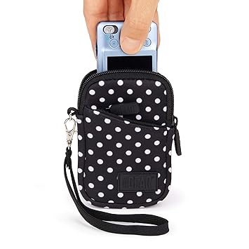 usa gear Compact Camera case Bag for Canon powershot sx720 hs, sx620 hs, elph 190 is, elph 170 is, elph 360 hs More - Battery Memory Storage, Scratch Weather Resistant - Polka dot