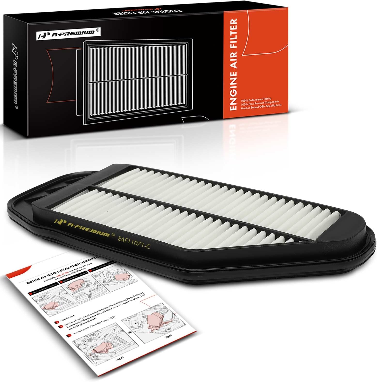 A-Premium Engine Air Filter Compatible with Chevrolet Spark 2013-2013, 1.2L