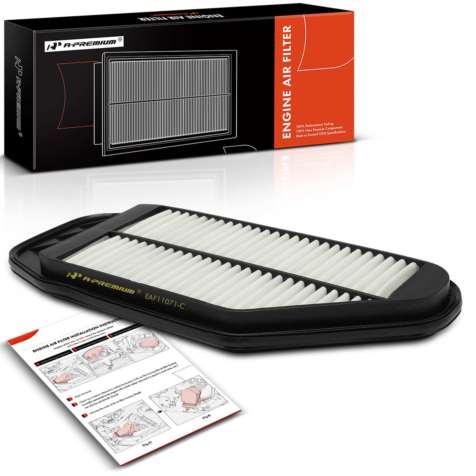 A-Premium Engine Air Filter Compatible with Chevrolet Spark 2013-2013, 1.2L, Replace# CA11071