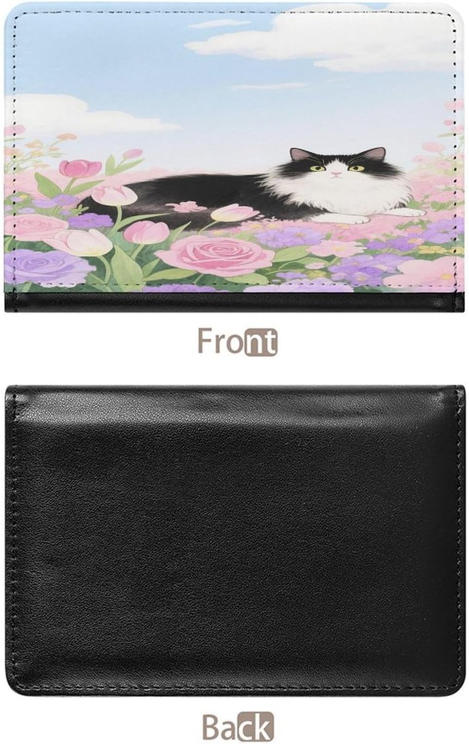Cat Floral Watercolor Passport Holder for Travel image 3