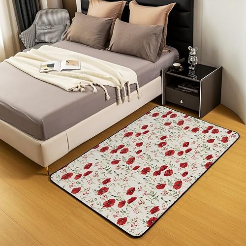 Miniatura 5 de Retro Floral Boho Decorative Carpet Area Rug 5x7 70S Hippie Flowers Bohemian Living Room Rugs for Kids Decor Psychedelic Floral Accent Carpet