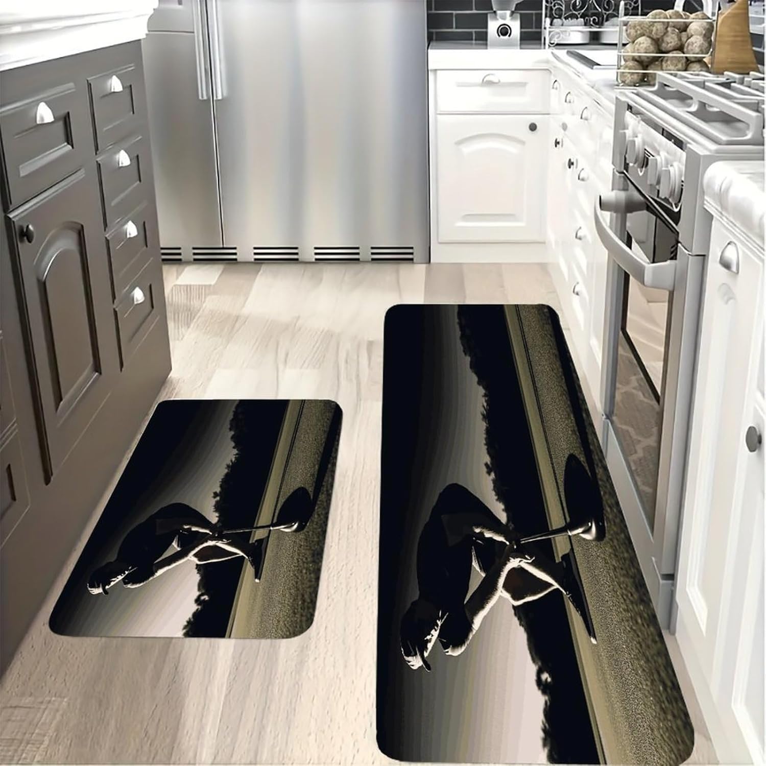 Golf Fitness Kitchen Mats with 2PCS Non-Slip Washable,Kitchen Rug Heavy Duty Durable, Floor Mats for Kitchen,Office,Sink,Laundry