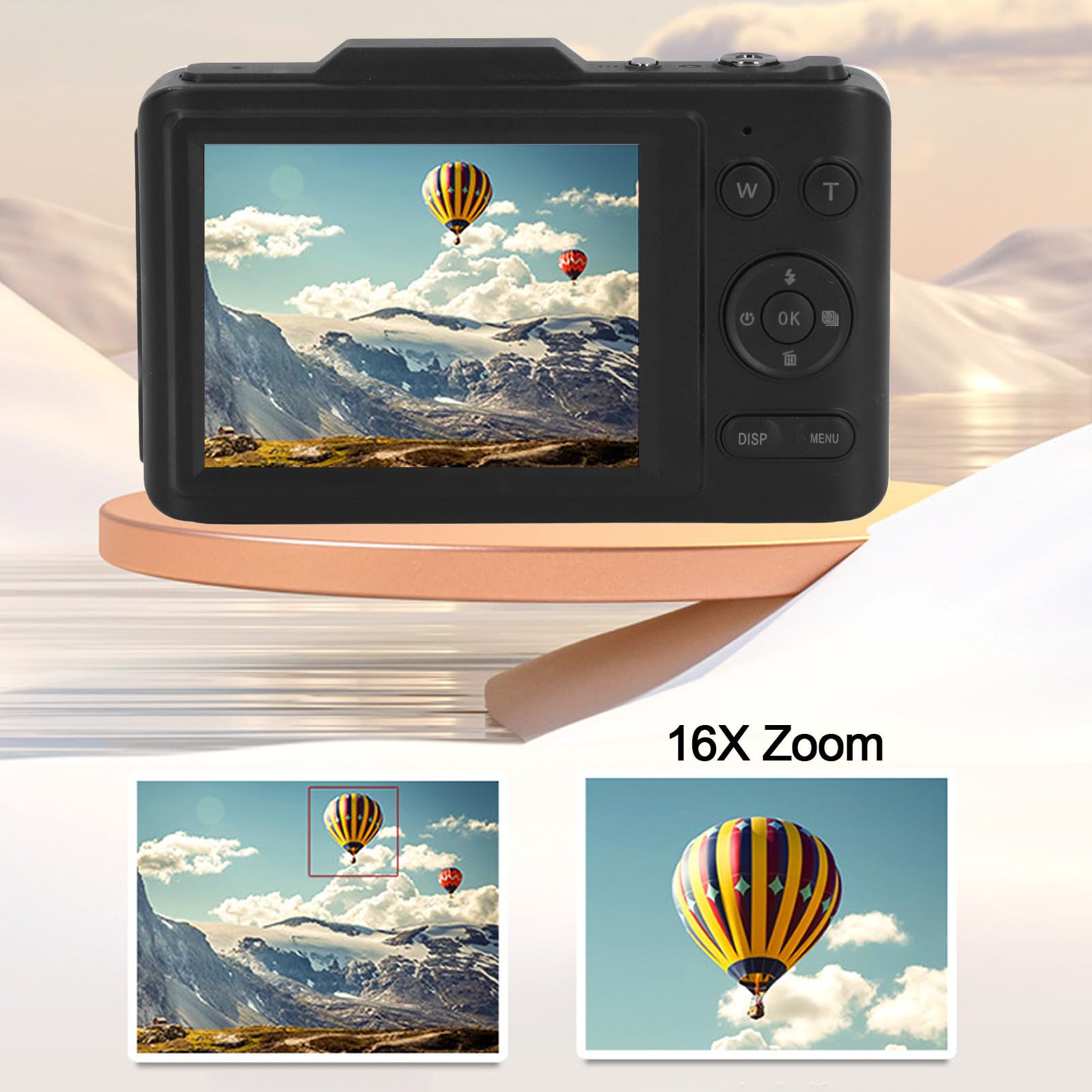 Aparat Cyfrowy, Kamera 4K 48 MP HD do Vlogowania do Fotografii, 2,8-calowy Ekran IPS HD, 16-krotny Zoom Cyfrowy z Autofokusem, Przenośna Kieszonkowa Kamera Wideo dla