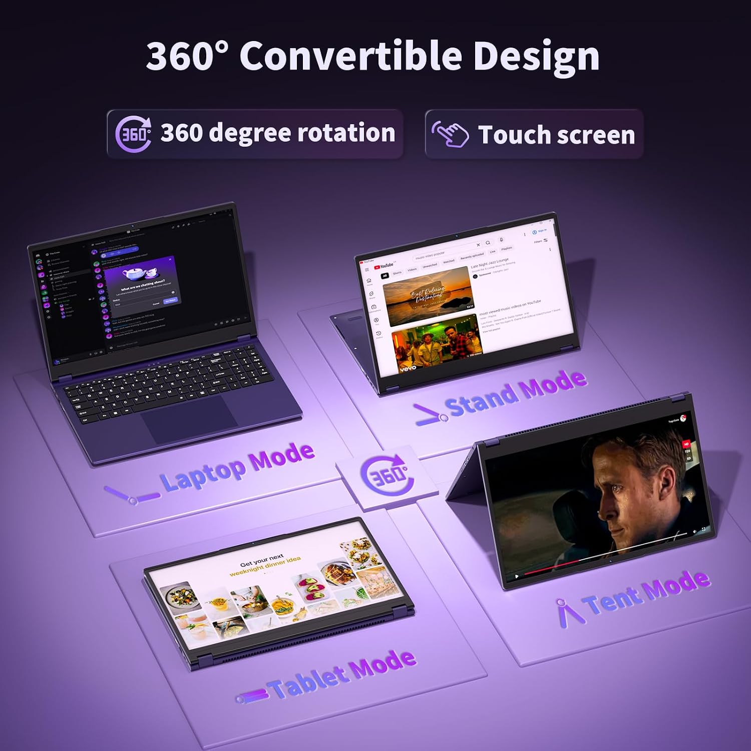 15.6" FHD Touchscreen 2-in-1 Convertible Laptop, up to 3.40 GHz image 5