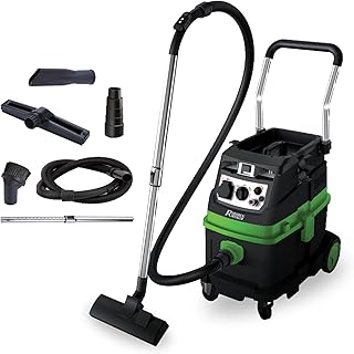 Ribimex Aspiradora Sólida y Líquida Aspirix Serie Pro Clase M, Bidón aspirador profesional de 40 L, filtro HEPA, 1600 W, enchufe eléctrico y función neumática, accesorios incluidos - PRASP40M