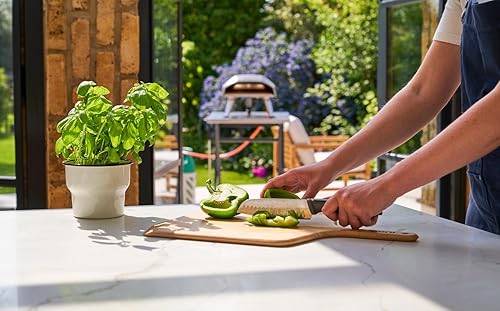 Vista 6 de Ooni Pela de pizza de bambú de 12 pulgadas, cáscara de pizza de madera de 12 pulgadas, paleta de espátula de pizza, tabla de cortar para pizza