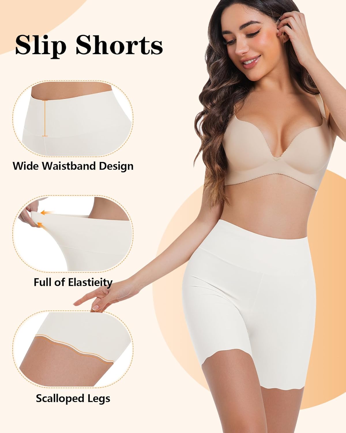 Women's Slip Shorts to Under Dresses | Anti Chafing High-Waisted Underwear | Smooth Shorts for Skirts & Party Dresses - Image 4