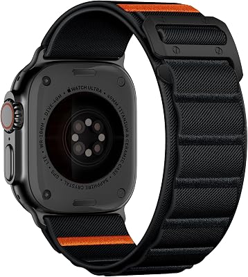 Bandletic Nylon Strap Compatible with Apple Watch Ultra 3/2/1 Strap, Soft Sport Breathable Wide Bands With G-Hook for Apple Watch Ultra 49mm, Series 11/10 46mm, 9/8/7 45mm, SE 6/5/4 44mm, 3/2/1 42mm