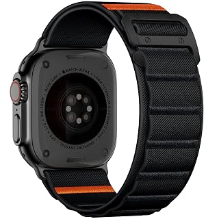 Bandletic Compatible with Apple Watch Ultra 2 Band Men, Wide Soft Stretchy Rugged Loop Sport Bands with G-Hook for iWatch 49mm(Ultra 3/2/1),46mm(11/10),45mm(9/8/7),44mm(SE3/SE2/SE/6/5/4),42mm(3/2/1) - Amazon product rated Grade A