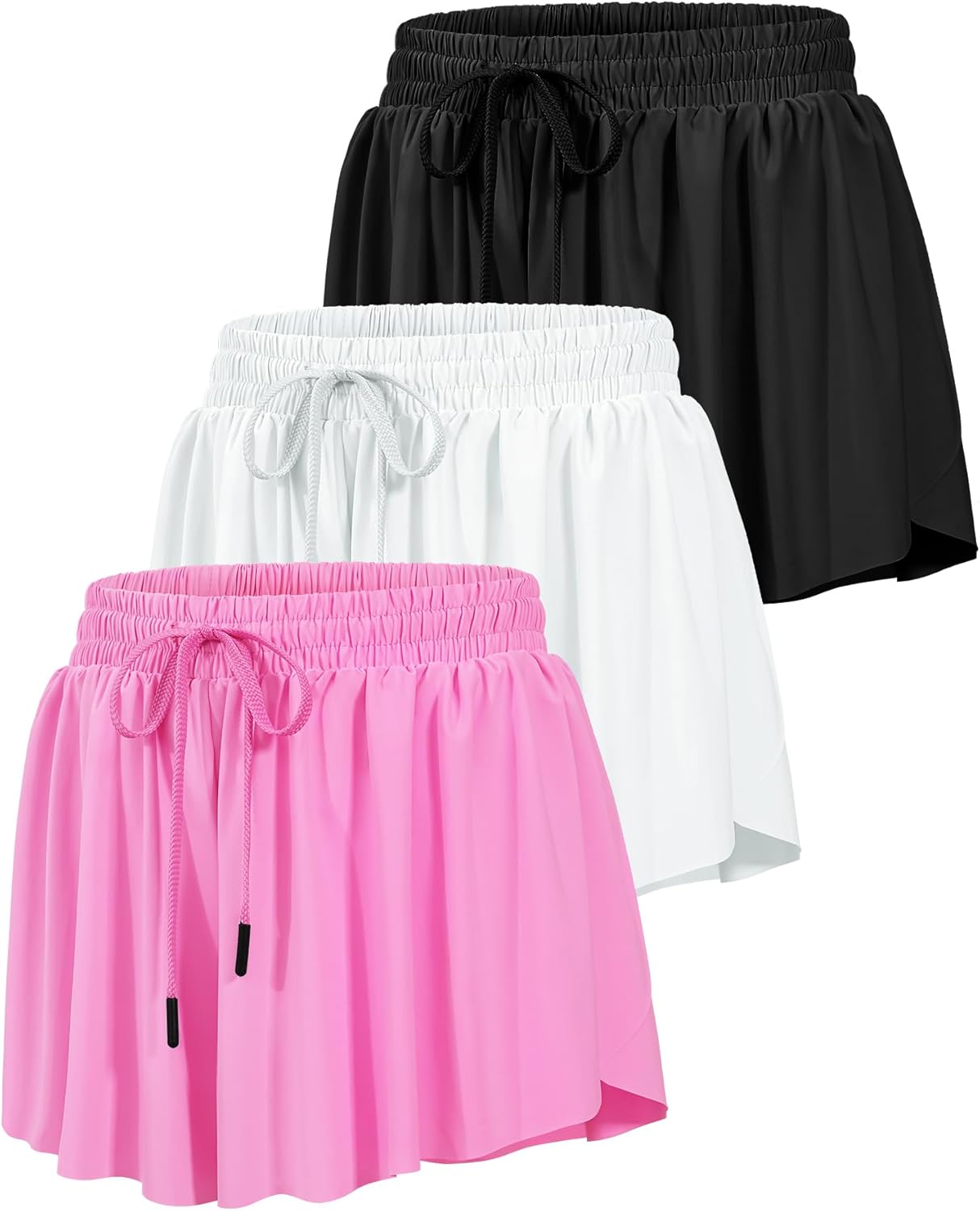 HASMES Girls Butterfly Shorts Teen Flowy Athletic Shorts for Running Dance Cheer 5-14Y