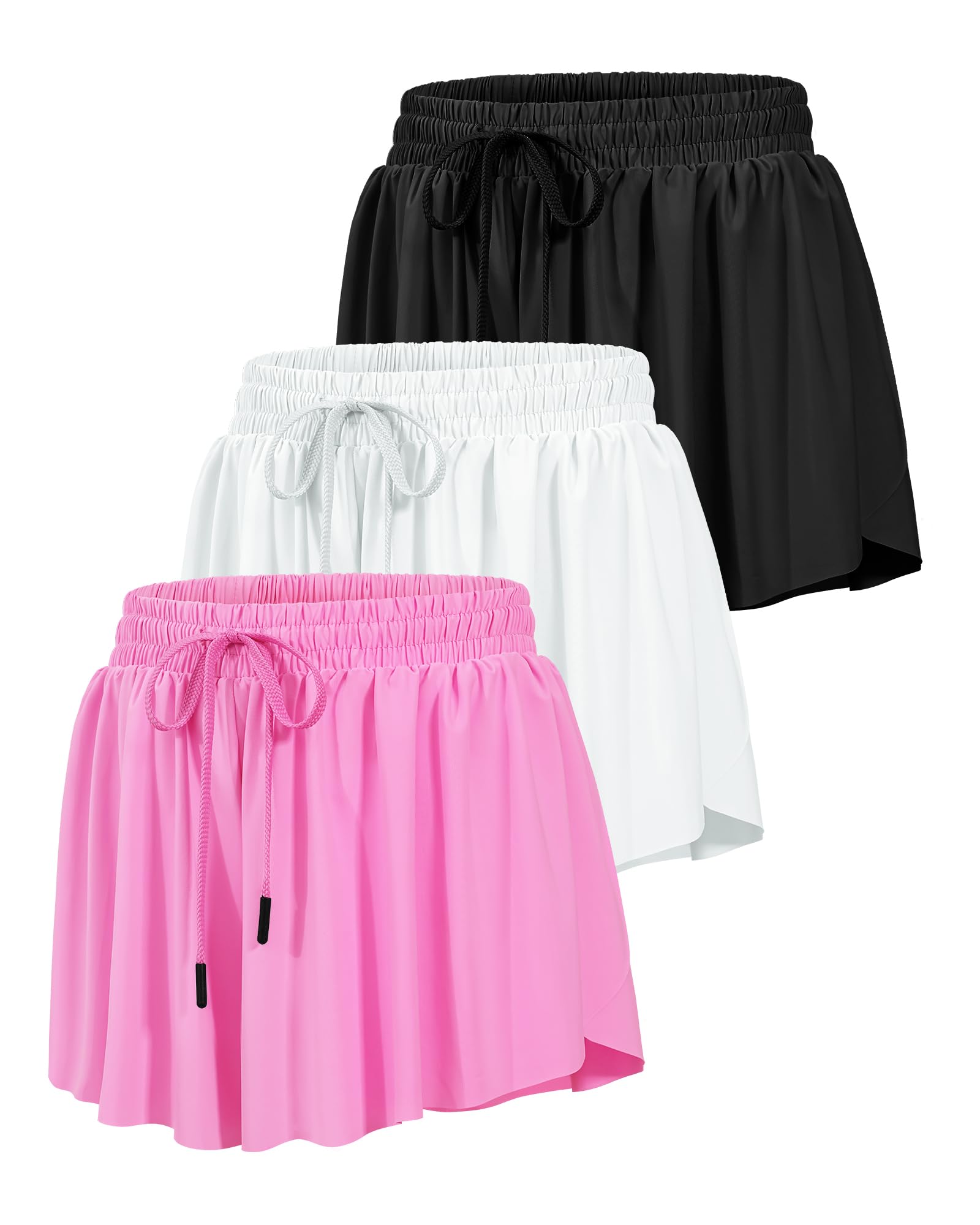 HASMES Girls Butterfly Shorts Flowy Athletic Shorts for Dance Cheer 5-14Y