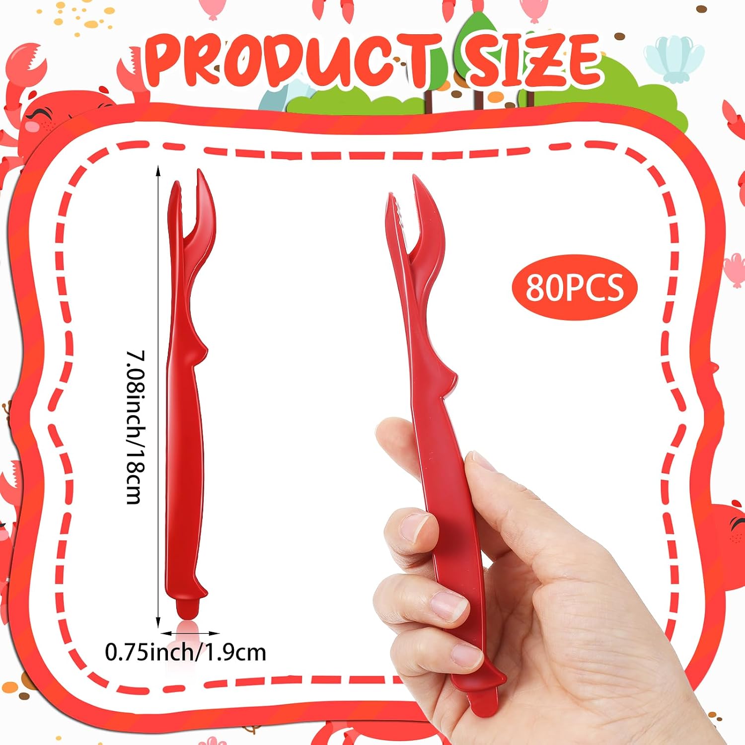 80 Pcs Crab Leg Crackers - Crackers Picks Tools Set for Lobster, Crab, Crawfish, Prawns, Shrimp, Easy Opener Shellfish Picks Knife, Seafood Cracker Tool