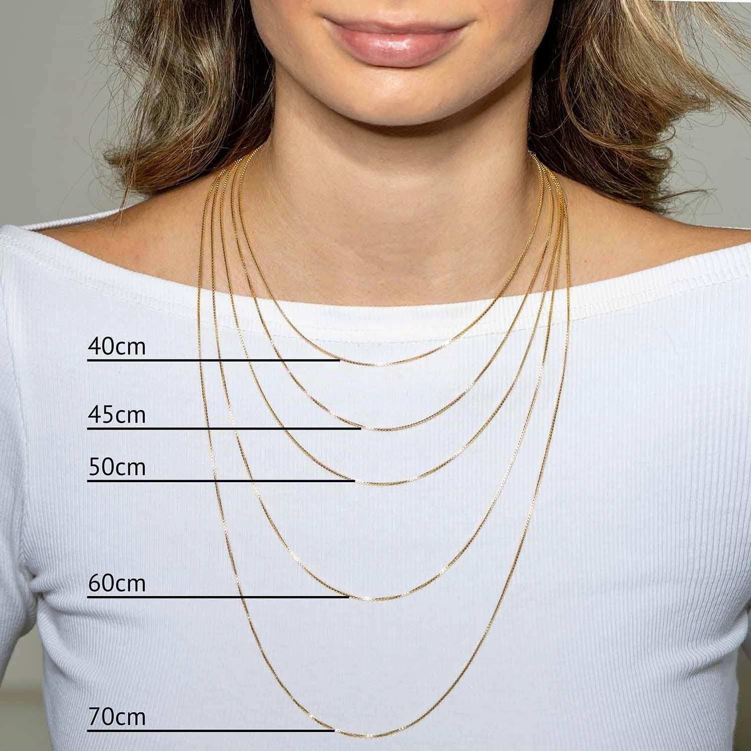 Feine Damen Venezianerkette 1mm Halskette Silber 925 vergoldet K15 | Goldkette für Anhänger aus 925 Sterling Silber mit wasserfester Vergoldung in 40-70cm von MATERIA by Matthias Wagner