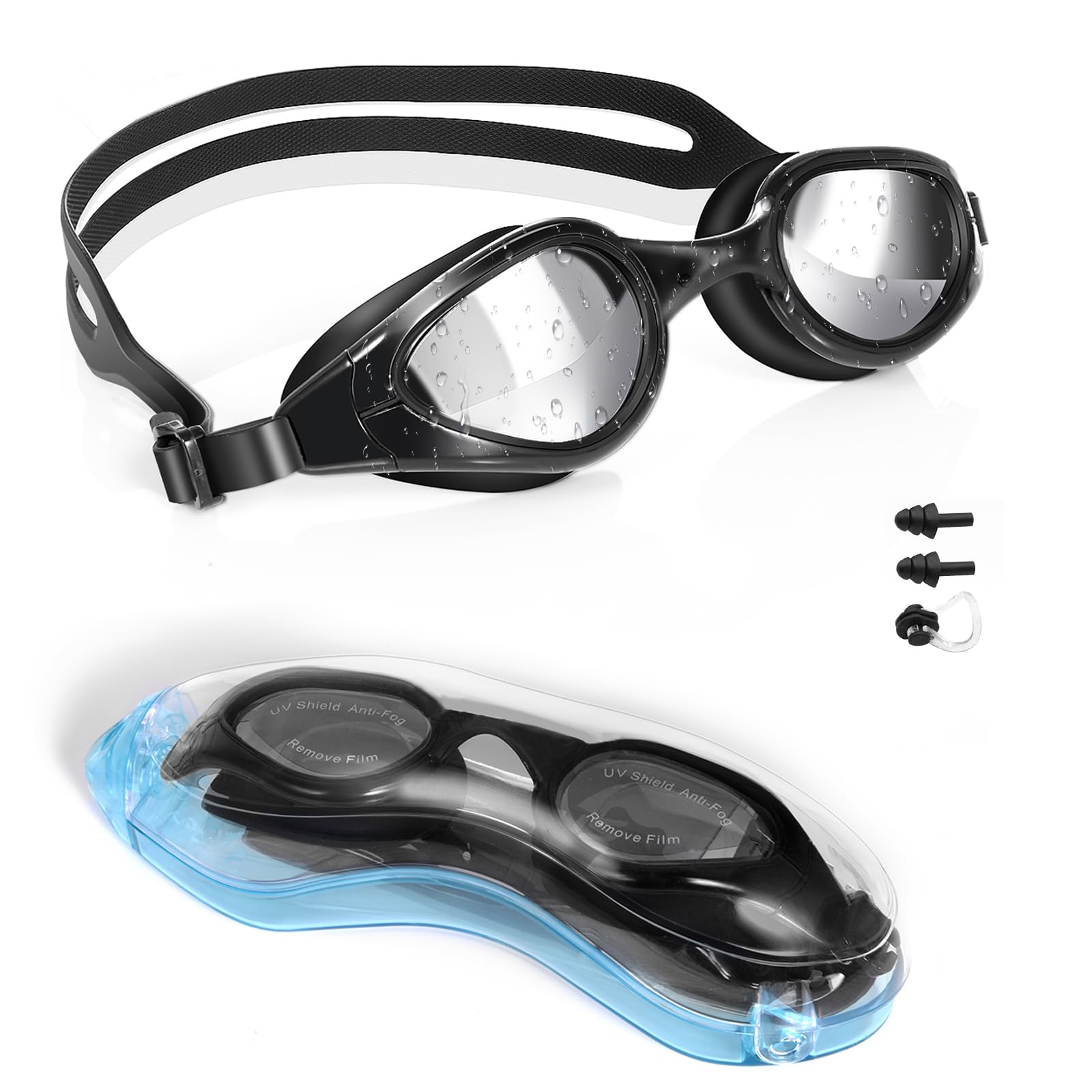 TOPLUS Swimming Goggles Anti Fog No Leaking UV Protection, Adult Men Women