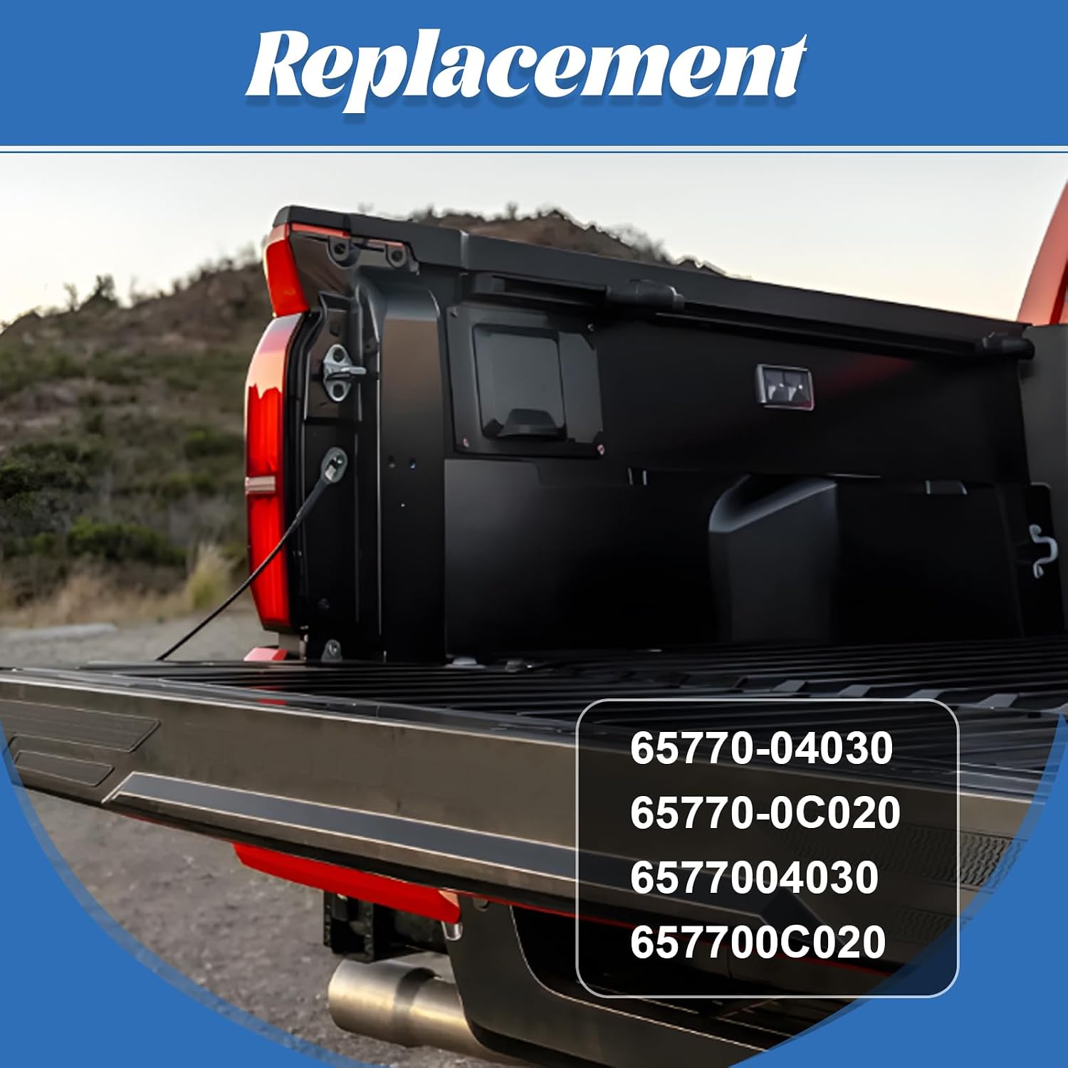 65770-04030 6577004030, Lift Gate Support Straps Pickup, Rear Tailgate Cable, Fit for T0y0ta Tacoma 1995-2003 (1 Pair-Black)