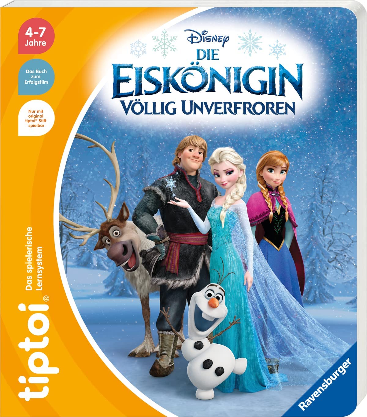 Ravensburger tiptoi Set: Frozen Die Kraina Lodu - całkowicie niemrożone (książka dla dzieci) + długopis 00801 - z funkcją nagrywania + 1 x naklejka Create