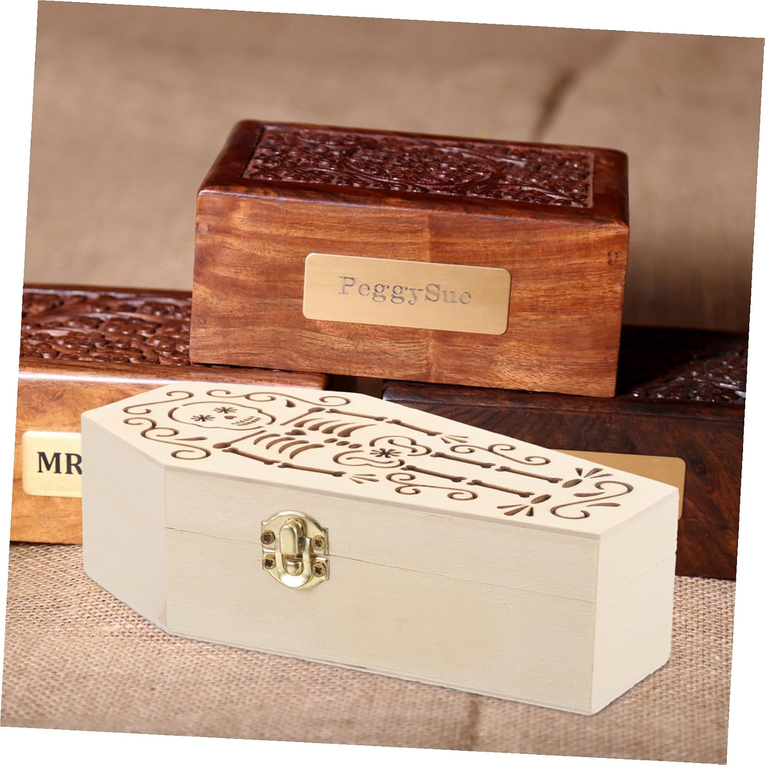 Wooden Cat Ashes Urn Pet Cremation Casket Box Handcrafted Memorial Keepsake for Dog and Cat Ashes