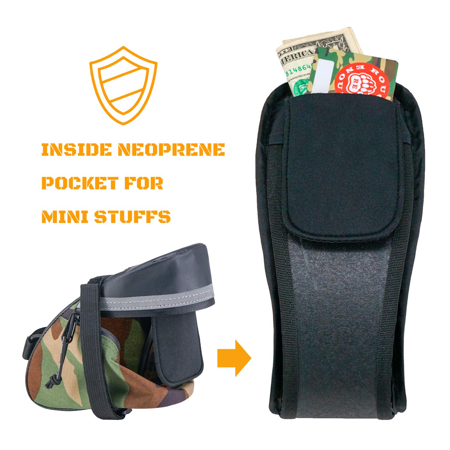Amazon.com: Rough Enough Bike Saddle Bag Seat Pack with 3M