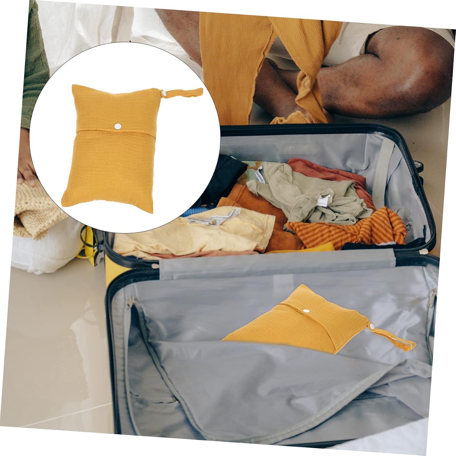 2pcs Diaper Bag Organizer Multifunctional Stroller Hanging Pouch Strap for Diapers Toys Wet Clothes Lightweight Practical Storage Go Parents Mustard