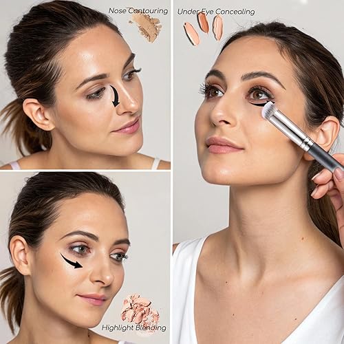 Miniatura 77 de ENERGY Brocha corrector para debajo de los ojos, cepillo de base pequeña para crema líquida en polvo, maquillaje, mezcla, ocultación, ajuste suave